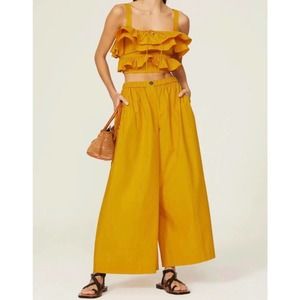 Jason Wu Ruched Wide Leg Culottes Pants Size XS